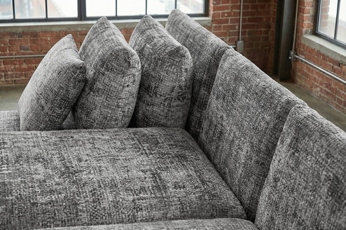 KAWOLA Schlafsofa SADIRA Ecksofa Stoff grau