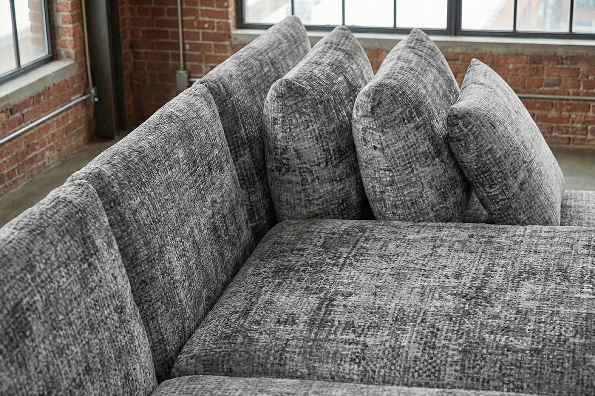 KAWOLA Schlafsofa SADIRA Ecksofa Stoff grau