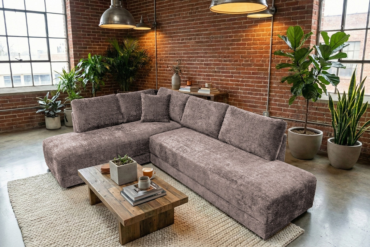 KAWOLA Schlafsofa SADIRA Ecksofa Stoff taupe