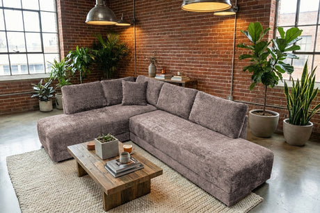 KAWOLA Schlafsofa SADIRA Ecksofa Stoff taupe