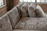 KAWOLA Schlafsofa SADIRA Ecksofa Stoff taupe