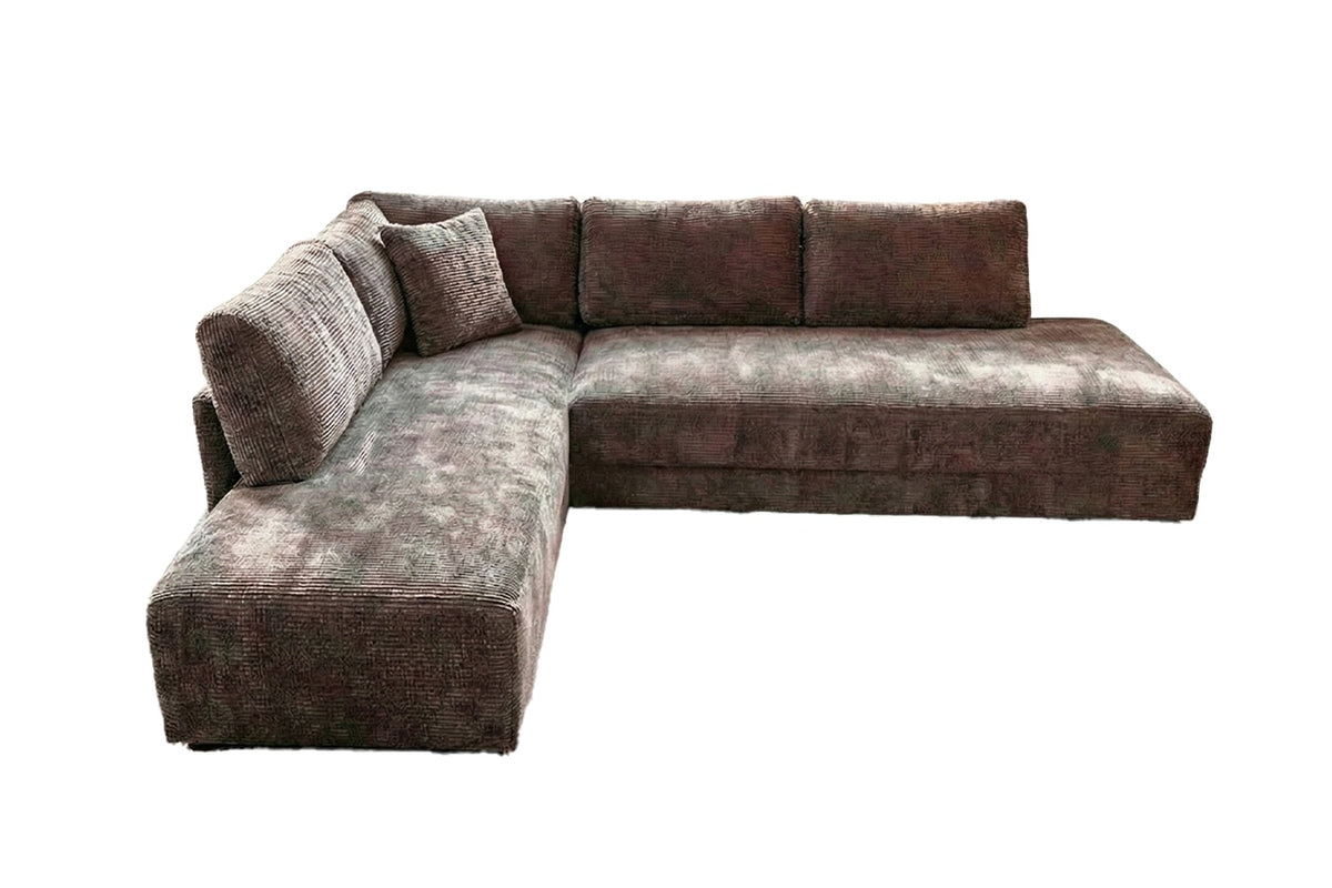 KAWOLA Schlafsofa SADIRA Ecksofa Stoff taupe