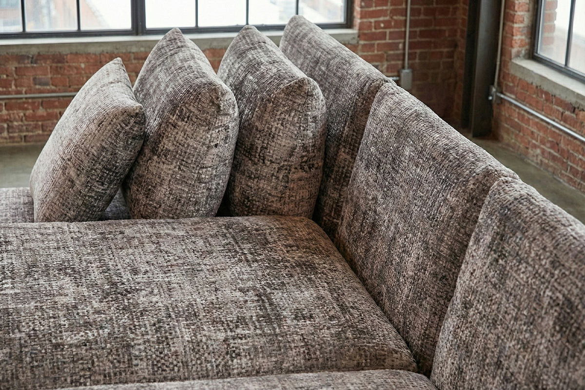KAWOLA Schlafsofa SADIRA Ecksofa Stoff taupe