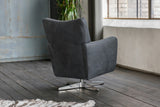 KAWOLA Sessel ALINE Drehsessel Sessel Leder schwarz (B/H/T)