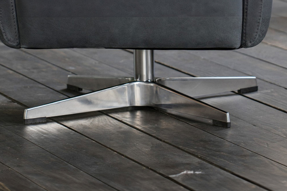 KAWOLA Sessel ALINE Drehsessel Sessel Leder schwarz (B/H/T)