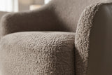 KAWOLA Sessel BRITTO Drehsessel Stoff / Kunstleder taupe