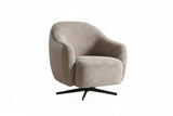 KAWOLA Sessel BRITTO Drehsessel Stoff / Kunstleder taupe