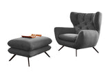 KAWOLA Sessel CHARME Hochlehnsessel Cord grau