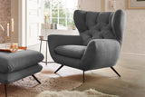 KAWOLA Sessel CHARME Hochlehnsessel Cord grau