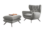 KAWOLA Sessel CHARME Hochlehnsessel Cord hellgrau