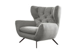 KAWOLA Sessel CHARME Hochlehnsessel Cord hellgrau
