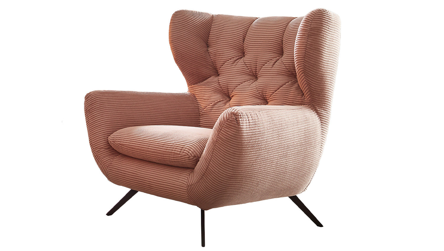 KAWOLA Sessel CHARME Hochlehnsessel Cord rosa