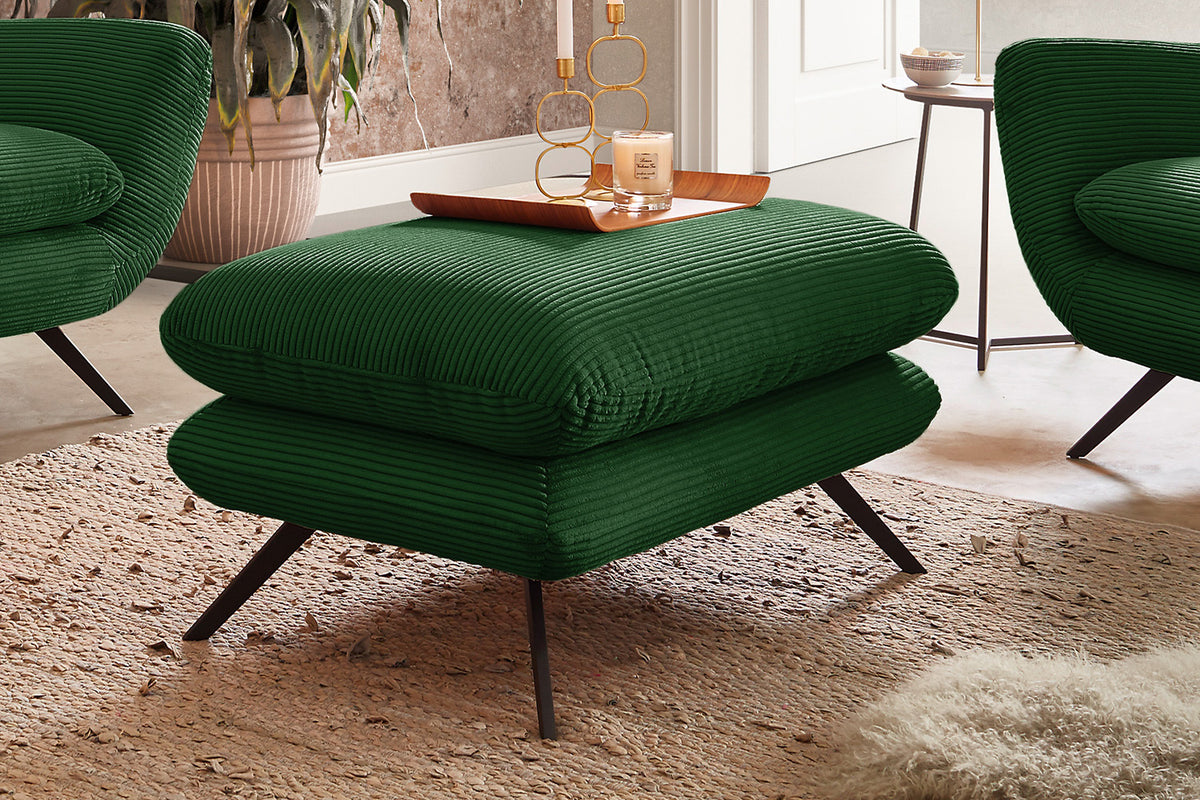 KAWOLA Sessel CHARME Hochlehnsessel Cord smaragd