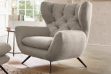 KAWOLA Sessel CHARME Hochlehnsessel Cord steingrau