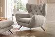 KAWOLA Sessel CHARME Hochlehnsessel Cord steingrau, Mit Armlehne