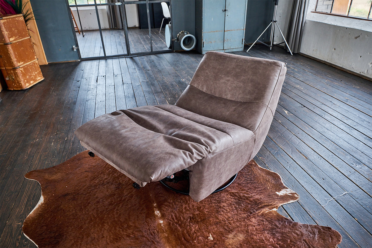 KAWOLA Sessel CINE Relaxsessel elektrisch verstellbar Leder taupe