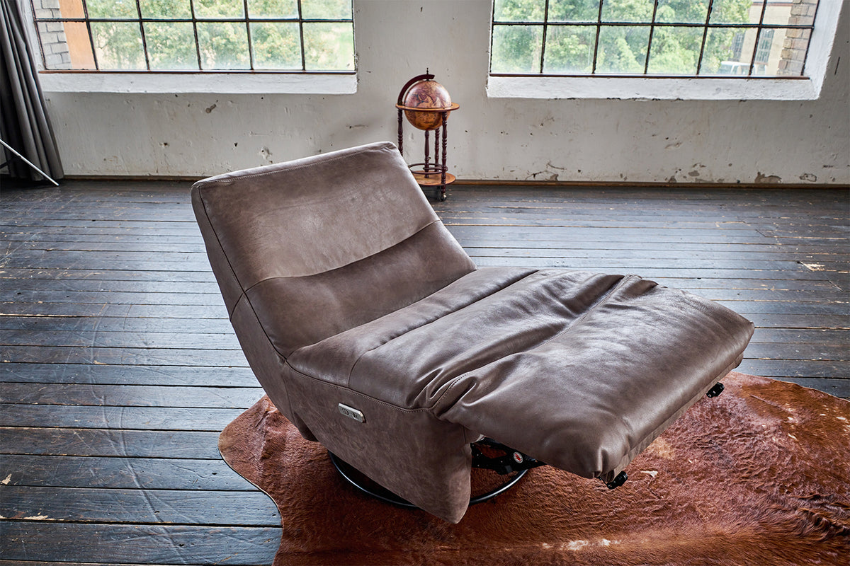 KAWOLA Sessel CINE Relaxsessel elektrisch verstellbar Leder taupe