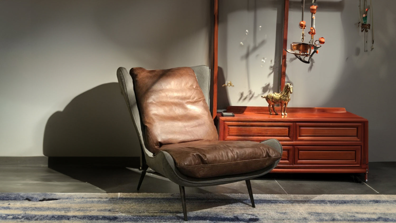 KAWOLA Sessel ERIO Cocktailsessel Vintage-Leder braun