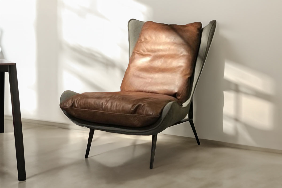 KAWOLA Sessel ERIO Cocktailsessel Vintage-Leder braun