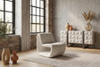 KAWOLA Sessel HAZEL Loungesessel Stoff / Kunstleder grau