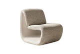 KAWOLA Sessel HAZEL Loungesessel Stoff / Kunstleder grau