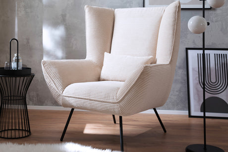KAWOLA Sessel IVA Relaxsessel Cord cremeweiß