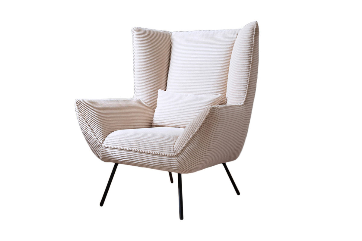 KAWOLA Sessel IVA Relaxsessel Cord cremeweiß