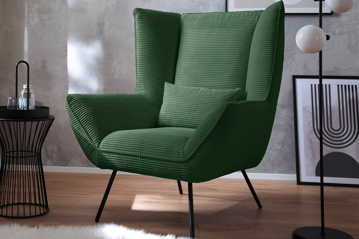 KAWOLA Sessel IVA Relaxsessel Cord smaragd
