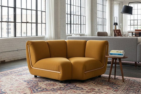 KAWOLA Sessel LAYLA Eckelement Velvet gelb