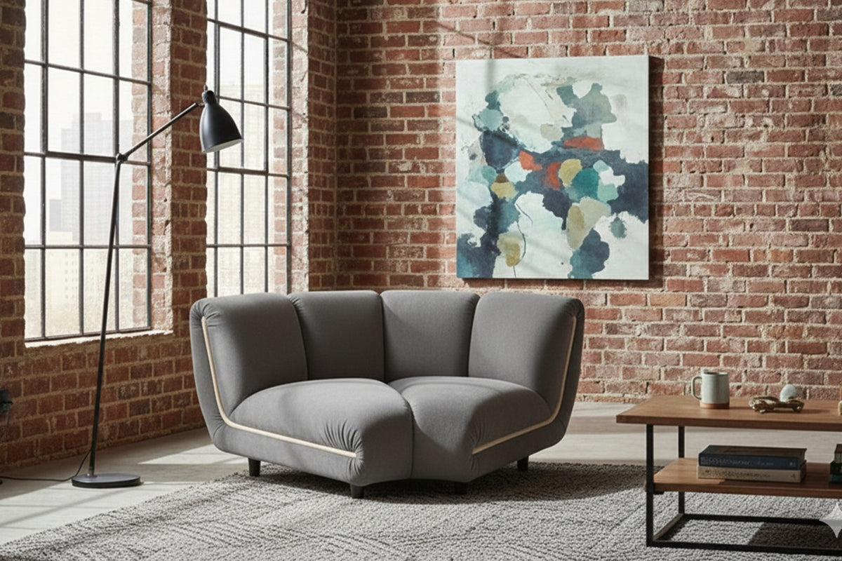 KAWOLA Sessel LAYLA Eckelement Velvet taupe
