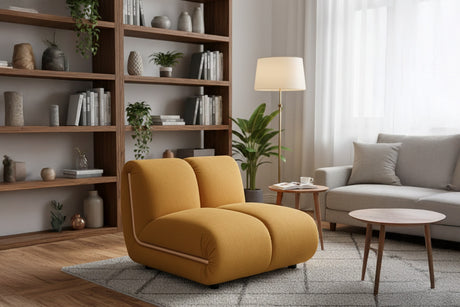 KAWOLA Sessel LAYLA Sitzelement Velvet gelb