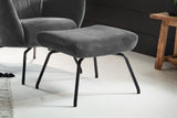 KAWOLA Sessel LOTTE Ohrensessel velvet stone mit Hocker