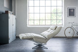 KAWOLA Sessel MIKO Relaxsessel drehbar Leder grau