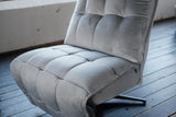 KAWOLA Sessel MIKO Relaxsessel drehbar Velvet steingrau