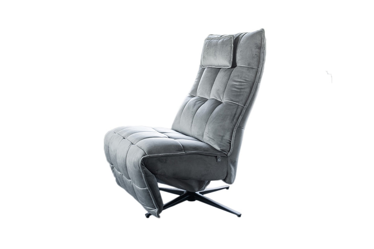 KAWOLA Sessel MIKO Relaxsessel drehbar Velvet steingrau