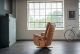 KAWOLA Sessel NAMA Relaxsessel drehbar Leder braun