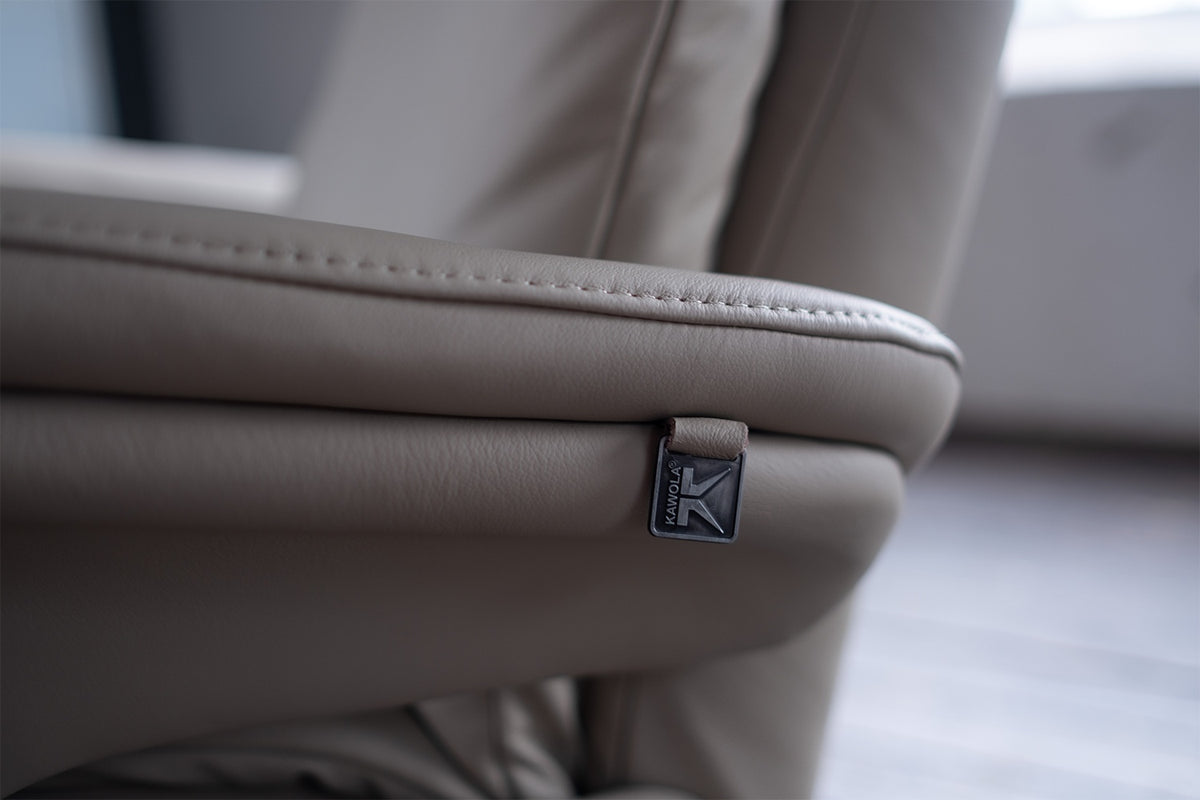 KAWOLA Sessel NAMA Relaxsessel drehbar Leder grau