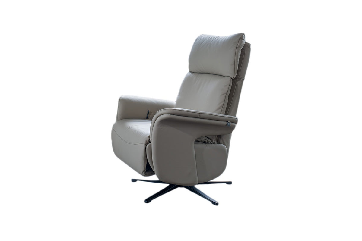 KAWOLA Sessel NAMA Relaxsessel drehbar Leder grau