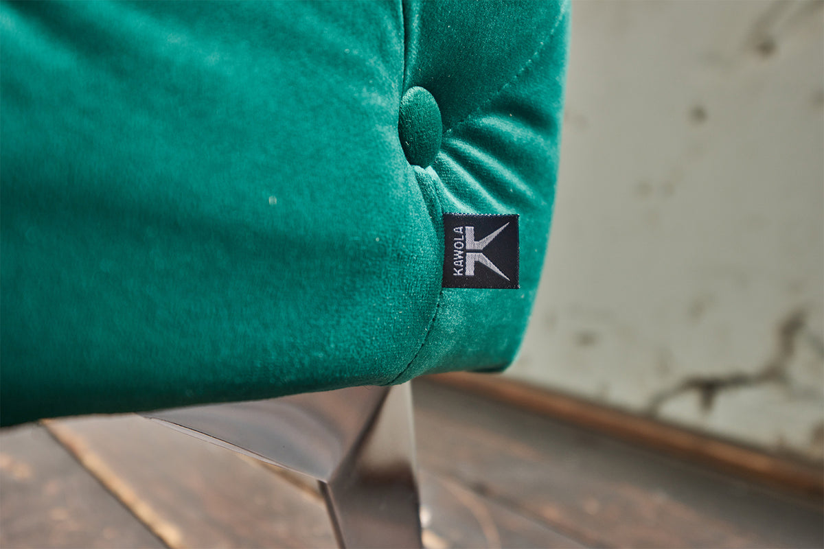 KAWOLA Sessel NARLA Chesterfield Loungesessel Velvet grün