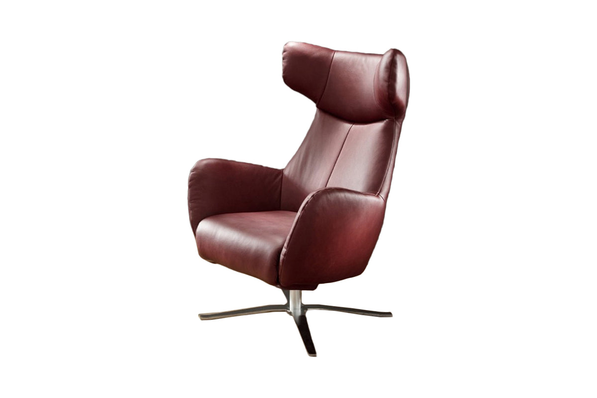 KAWOLA Sessel RANDY Drehsessel Leder rot