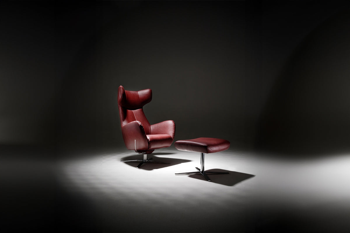 KAWOLA Sessel RANDY Drehsessel Leder rot