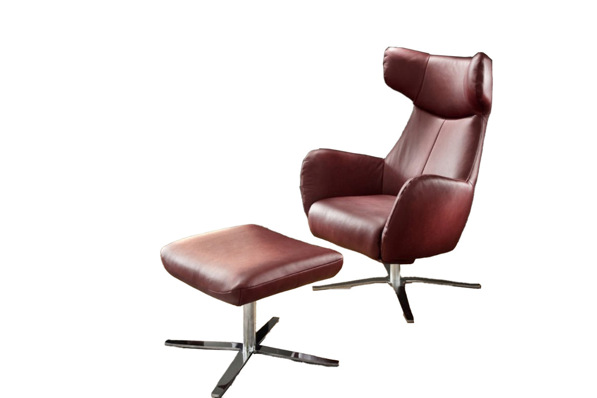 KAWOLA Sessel RANDY Drehsessel Leder rot