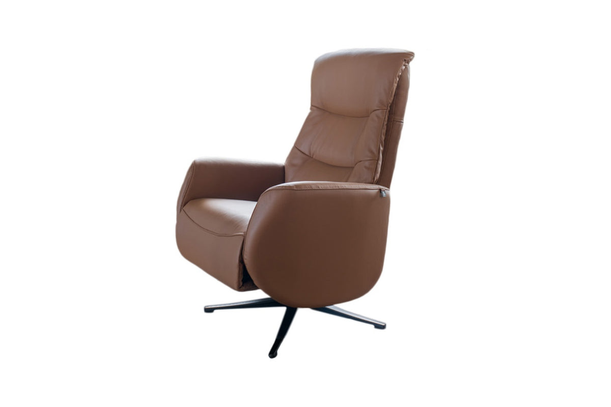 KAWOLA Sessel SARI Relaxsessel drehbar Leder braun