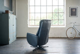 KAWOLA Sessel SARI Relaxsessel drehbar Leder schwarz