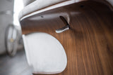 KAWOLA Sessel TOSAR Relaxsessel drehbar Velvet cremeweiß mit Hocker