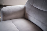 KAWOLA Sessel TOSAR Relaxsessel drehbar Velvet steingrau mit Hocker