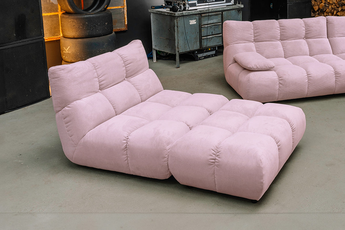 KAWOLA Sessel VIVIEN Drehsessel Feincord rosa