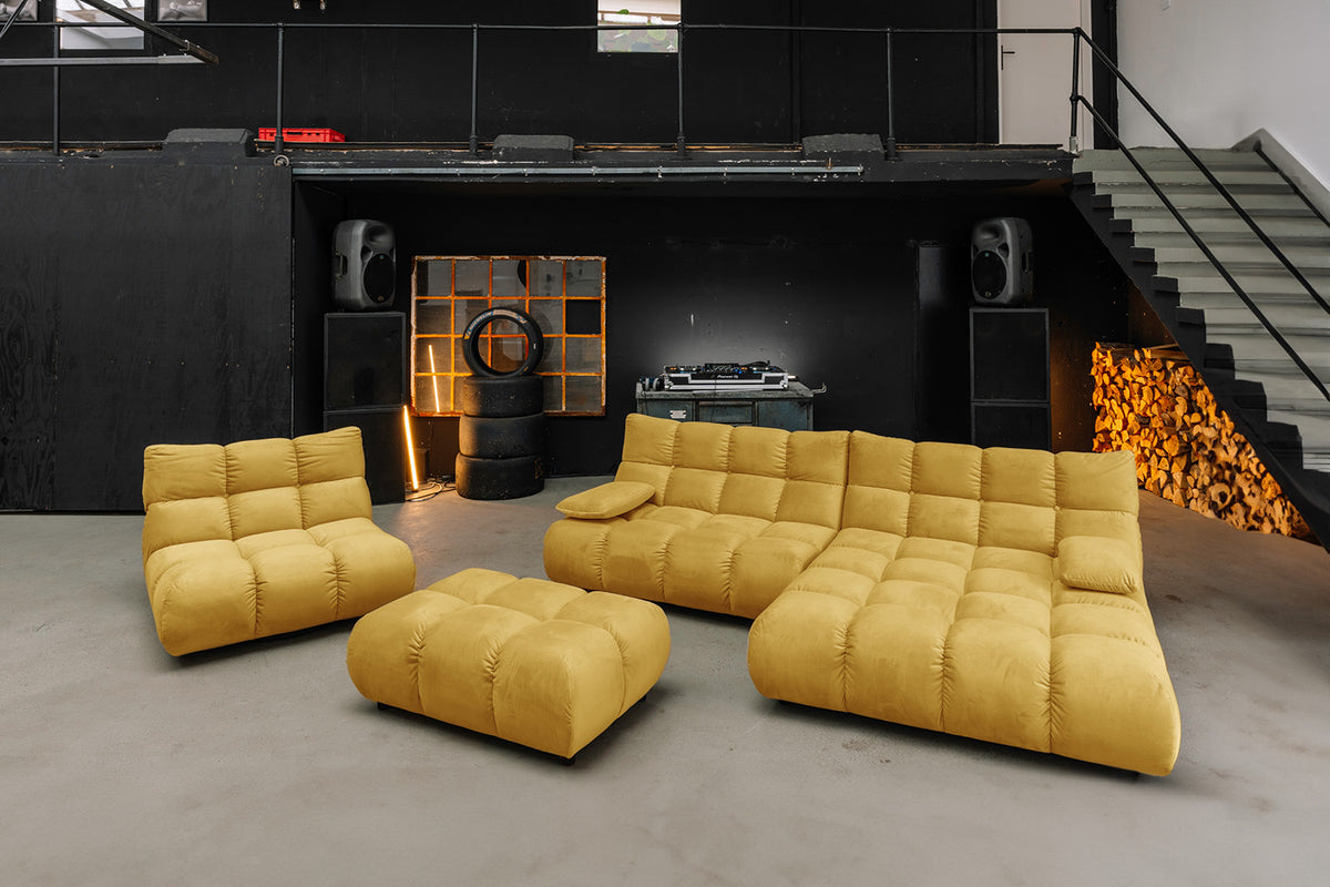 KAWOLA Sessel VIVIEN Drehsessel Velvet curry