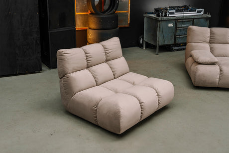 KAWOLA Sessel VIVIEN Drehsessel Velvet sand