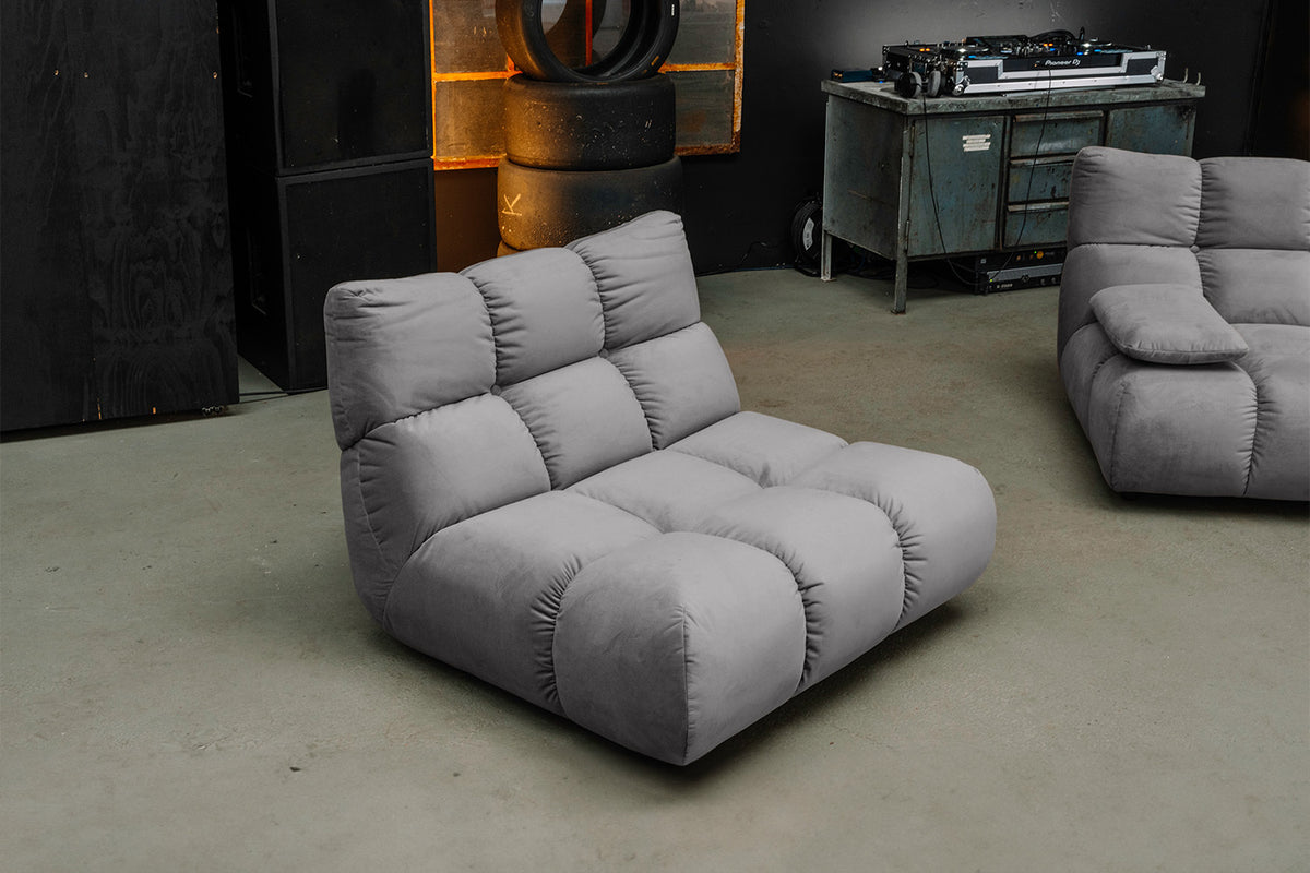 KAWOLA Sessel VIVIEN Drehsessel Velvet stone